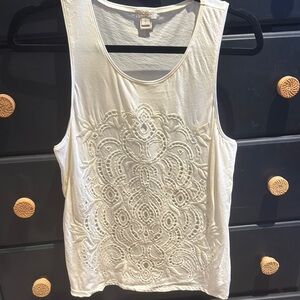 J. Crew White Embroidered Tank Top